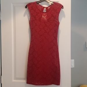 Modcloth Lovely Day Red Lace Sweetheart Dress XS
